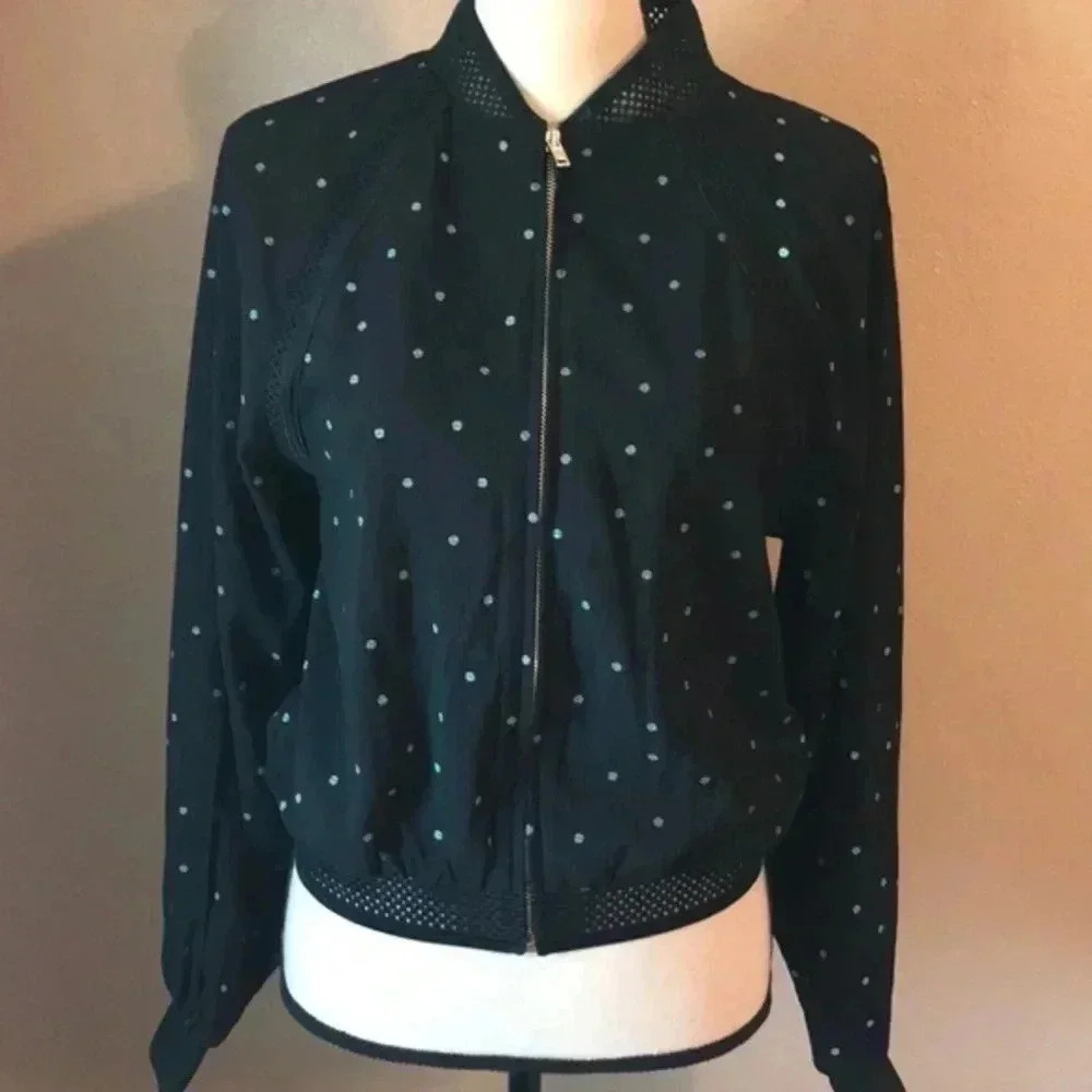 ♦️Gorgeous Avantlook bomber jacket in dotted crepe
